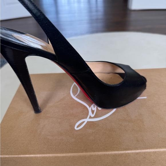 Christian Louboutin 120 Black Slingback Heels - Picture 5 of 10